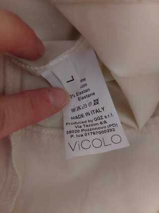 Gonna Vicolo panna bottoni e cintura L