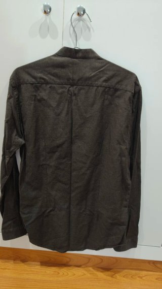 Camisa Zara Hombre Cuello Mao Marrón Talla M