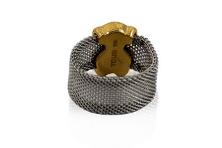 Anillo oso Sweet Dolls acero y oro 18k - ref.15390