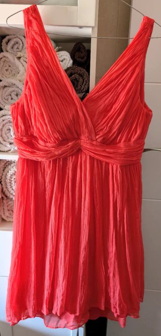 Vestido fiesta Mango color coral talla L