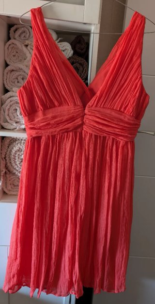 Vestido fiesta Mango color coral talla L
