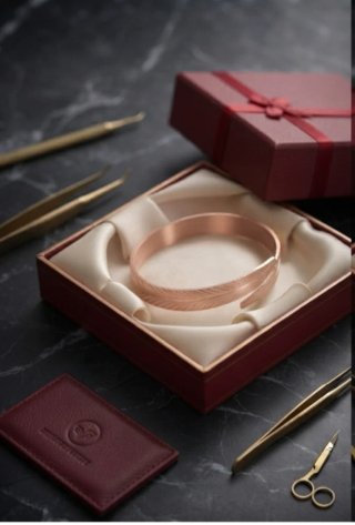 Pulsera Cobre 99,99% Diseño Pluma