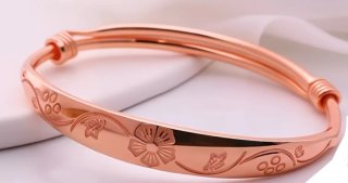 Pulsera Cobre 99,99% Diseño Pluma