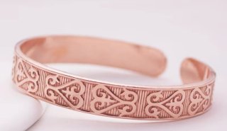 Pulsera Cobre 99,99% Diseño Pluma
