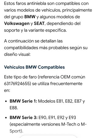 Faros Antiniebla BMW bolvaguen seat