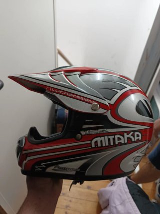 Casco Moto Infantil XXS Rojo/Gris