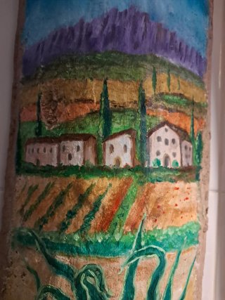 Teja catalana pintada paisaje