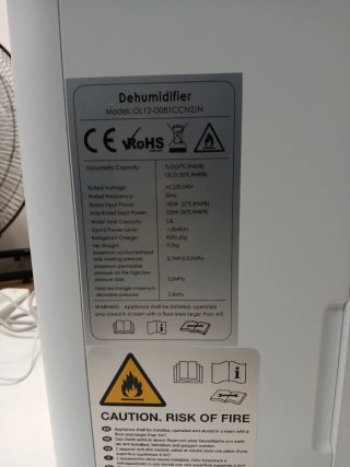Deumidificatore 12L/Giorno Drenaggio Continuo