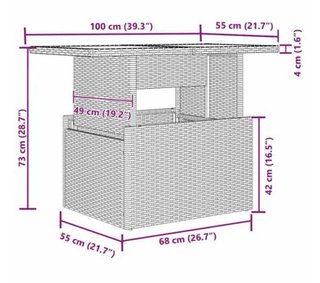 Conjunto Muebles Jardín Rinconera Mesa Cristal