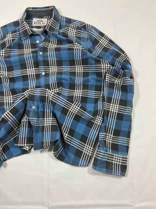 Camisa de Cuadros Replay Azul y Negra Talla XL
