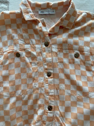 Camisa Crop Zara Cuadros T. 13/14