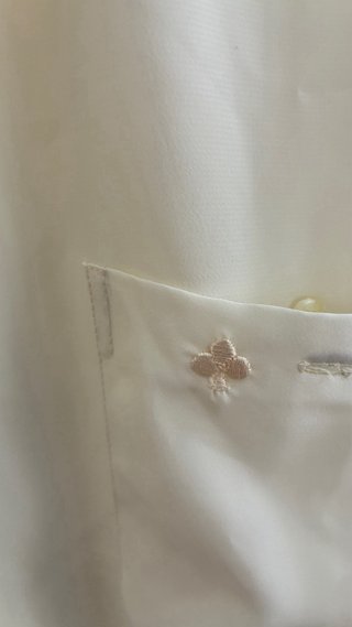 Camisa Vintage Seda Imitación Beige