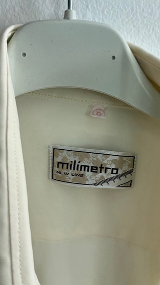 Camisa Vintage Seda Imitación Beige