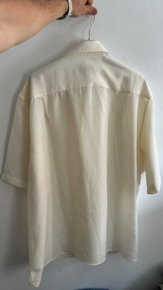 Camisa Vintage Seda Imitación Beige