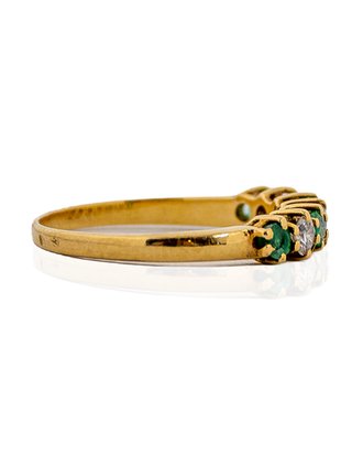 Anillo esmeraldas y diamantes oro 18k - ref.15644