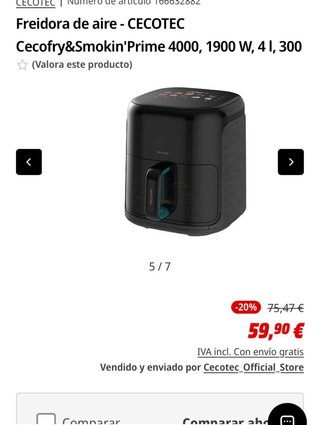 Freidora de aire Cecotec