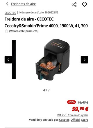 Freidora de aire Cecotec