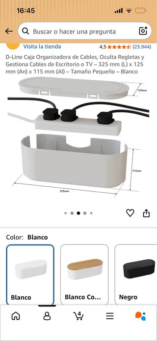 Organizador de cables blanco