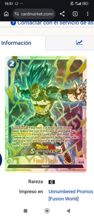 Sparking Zero cartas Dragon Ball Collector's