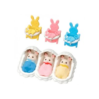 Sylvanian Families Trillizos Cuidado Set y carrito