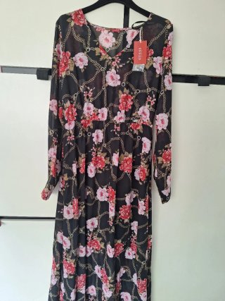 Vestido largo floral Guess