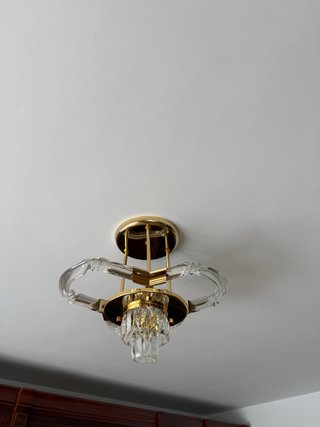 2 Lámparas de comedor dorada y transparente