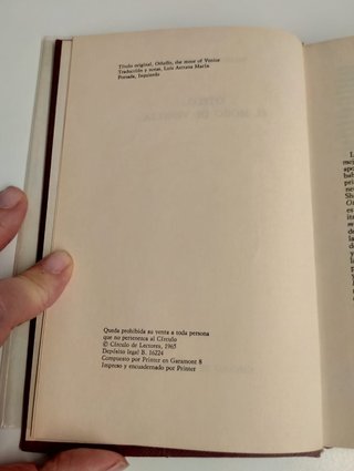 Libro Otelo, el moro de Venecia - W. Shakespeare (