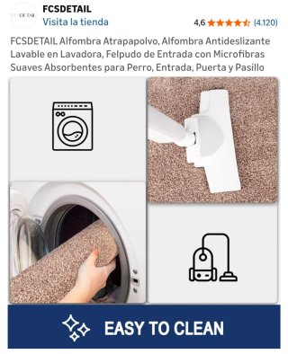 Alfombra Antideslizante beige/marrón