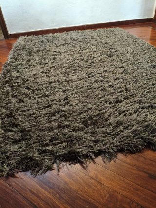 Alfombra shaggy pelo largo 230x160 cm marrón/taupe