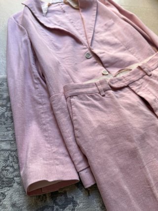 Blazer Zara Lino Rosa Talla M