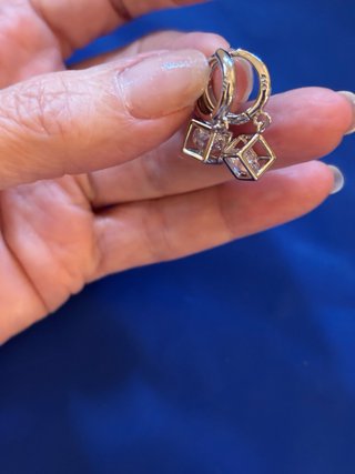 Pendientes plata con cubos de cristal