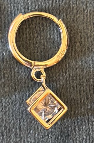 Pendientes plata con cubos de cristal