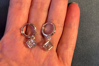 Pendientes plata con cubos de cristal