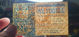 1 Peseta Ajuntament Barcelona 1937 SC