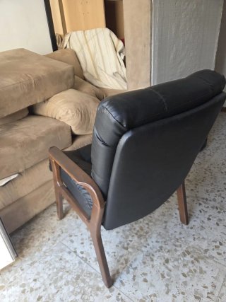 2 Sillones de Oficina Piel Negra