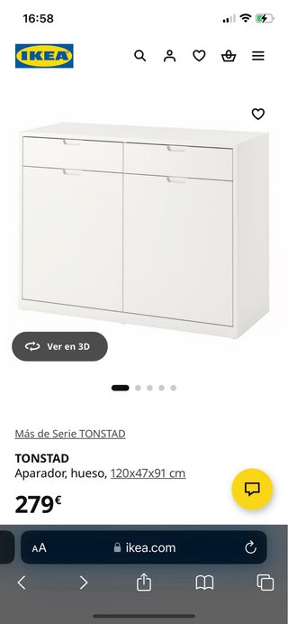Aparador Ikea modelo Tonstad en color hueso