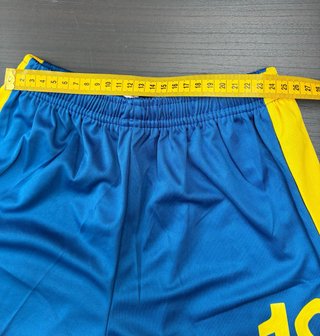 Pantalón corto infantil azul y amarillo