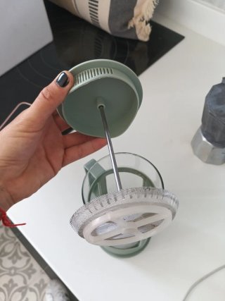 Cafetera de émbolo verde