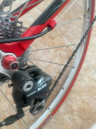 Bicicleta de carretera Btwin Roja