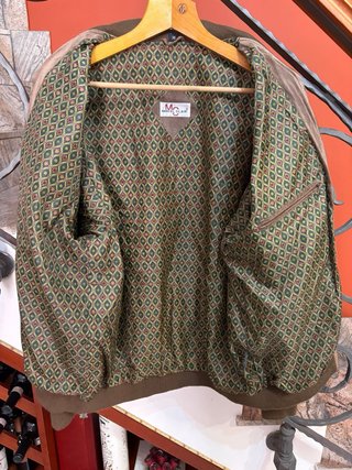 Giacca bomber in vera pelle scamosciata vintage