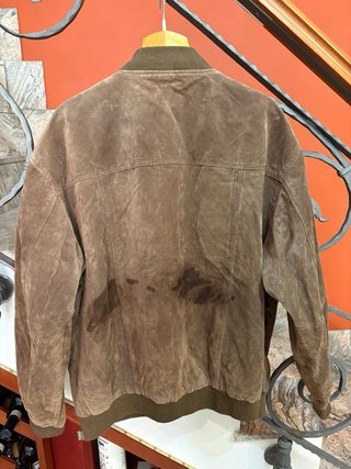 Giacca bomber in vera pelle scamosciata vintage
