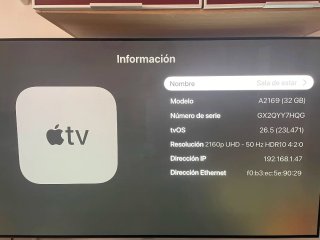 Apple TV 4K 32GB 2ª Gen A2169 de Segunda mano por 100 EUR en