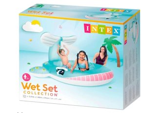 Piscina hinchable ballena con aspersor nueva