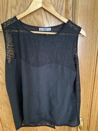 Blusa tirantes Inside calada negra L