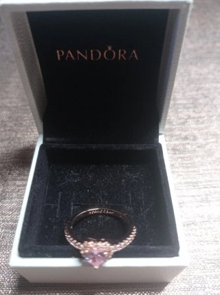 Anillo Pandora Corazón Rosa
