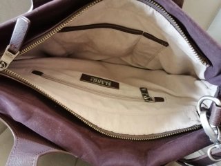 Bolso Slang Marrón/Morado Piel y Ante