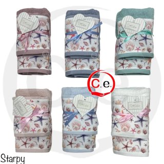 NUOVO SET ASCIUGAMANI 1VISO 1OSPITE 100%COTONE