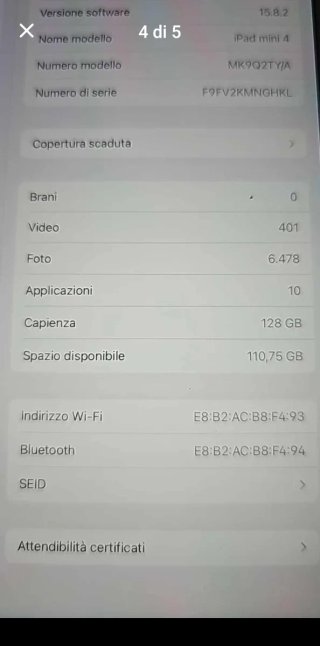 iPad Mini 4 128GB Oro