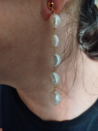 Pendientes de perlas plata