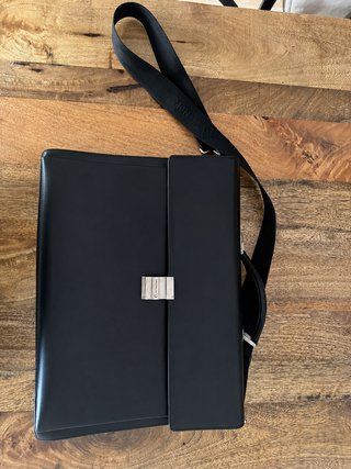 Maletín Montblanc Negro Piel con Bandolera